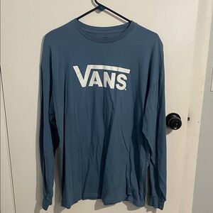 Vans Blue Long Sleeve Tees Classic Style